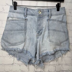 We The Free CRVY high-waisted light washed jean shorts size 28